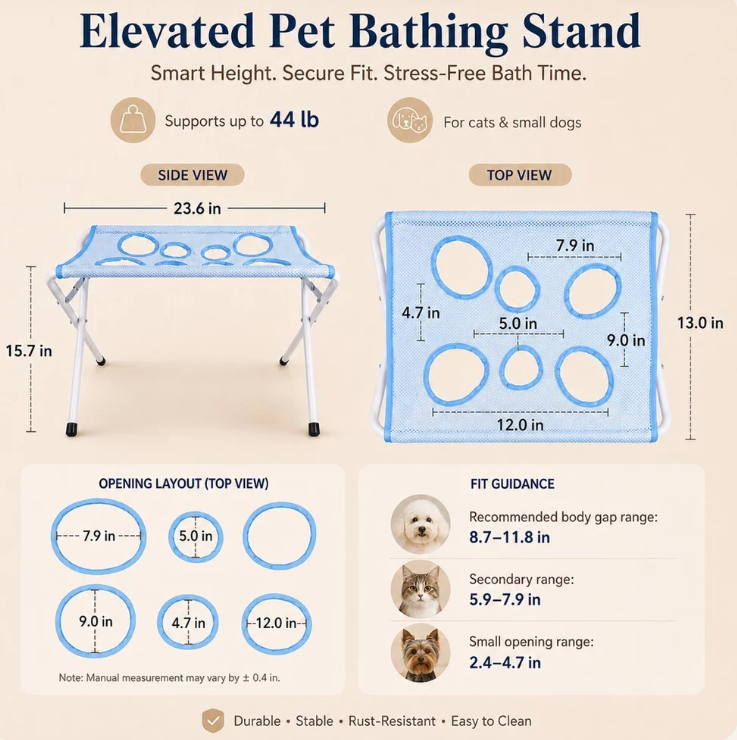 Pawuraa™ Bath Stand 🐾 🛁 — Stress-Free Pet Grooming