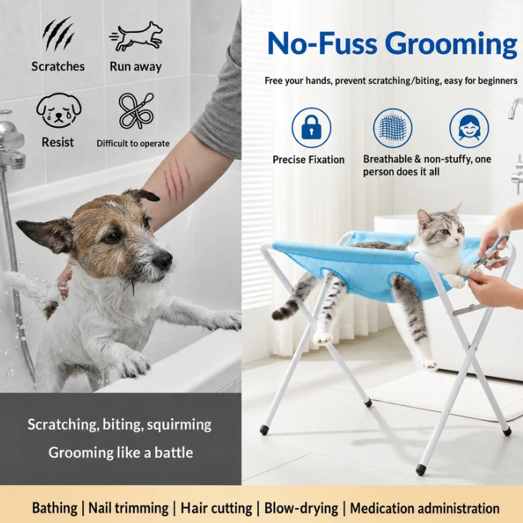 Pawuraa™ Bath Stand 🐾 🛁 — Stress-Free Pet Grooming